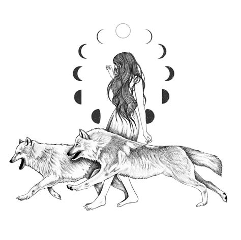 Andrea Hrnjak — Over The Moon Chaman Tattoo Wolf Girl Tattoos Wolf