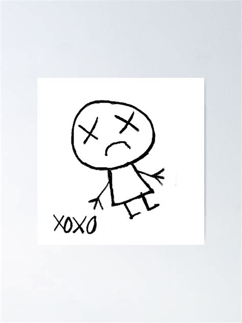 Sad Doodle Poster By Hellogrrrl Redbubble
