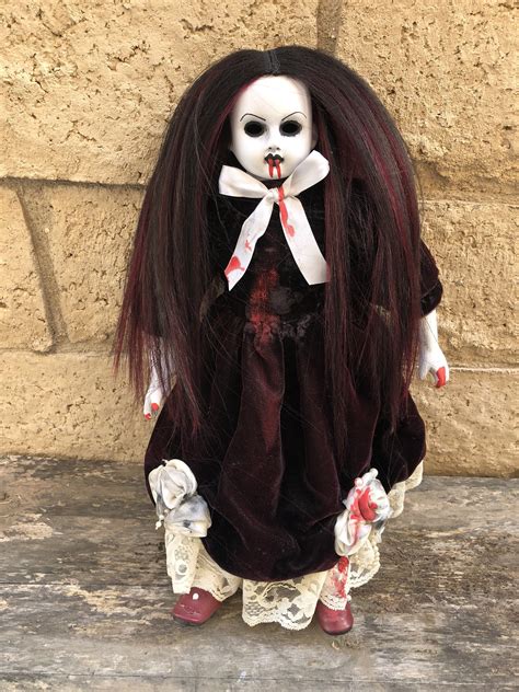 Ooak Vampire Two Tone Hair Creepy Horror Doll Art By Christie