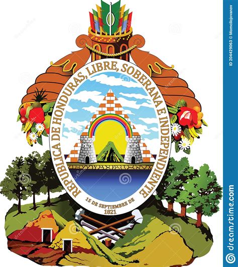 Coat Of Arms Of Honduras Stock Vector Illustration Of Choluteca 204429063