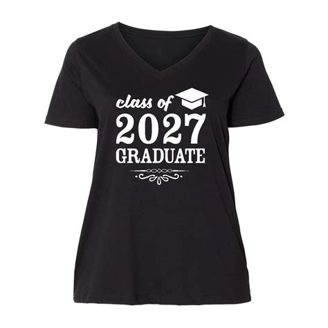 Inktastic Class Of 2027 Graduate With Graduation Cap Womens Plus