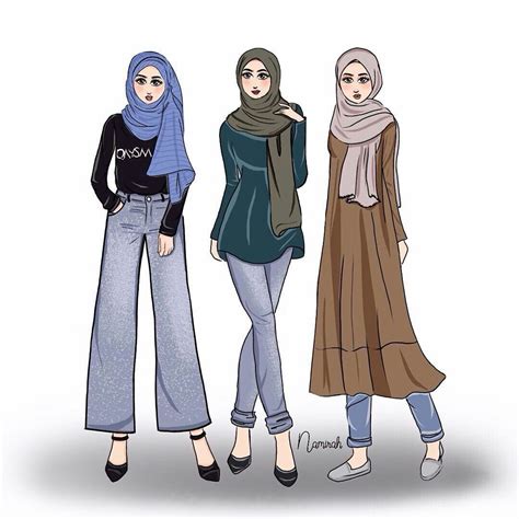 Sketsa Fashion Hijab Satu Trik