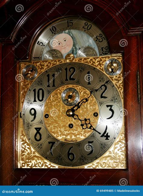 Grandfather Clock Face Stock Image Image Of Time Closeup 69499485