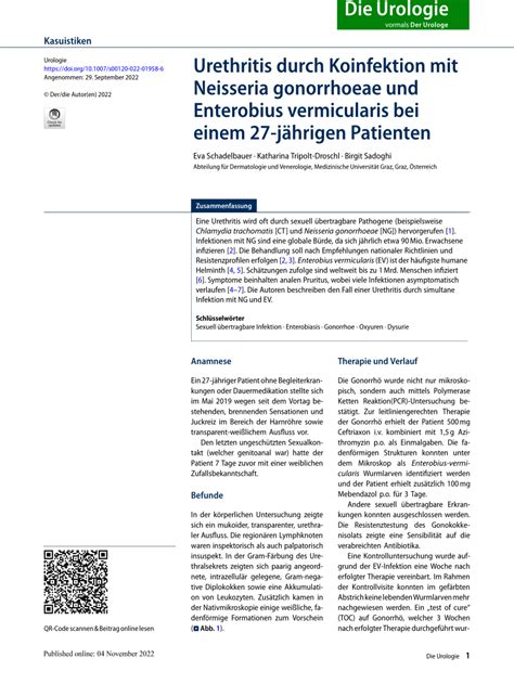 Pdf Urethritis Durch Koinfektion Mit Neisseria Gonorrhoeae Und