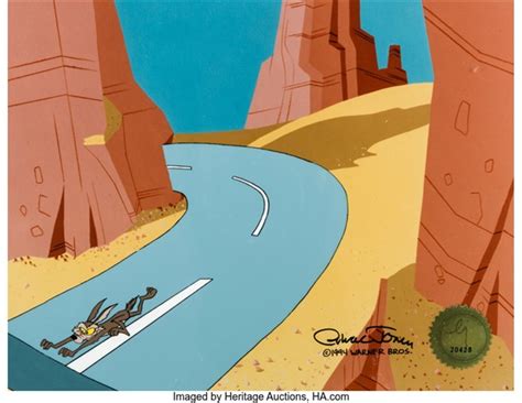 Chariots Of Fur Wile E Coyote Production Cel Signed By Chuck Jones Warner Brothers Par