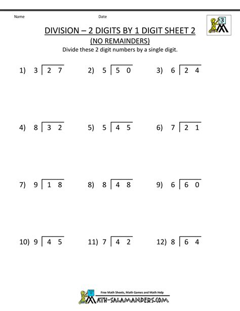 Divide 4 digit by 2 digit number. Images For > Division Worksheets 100 Problems | Division ...