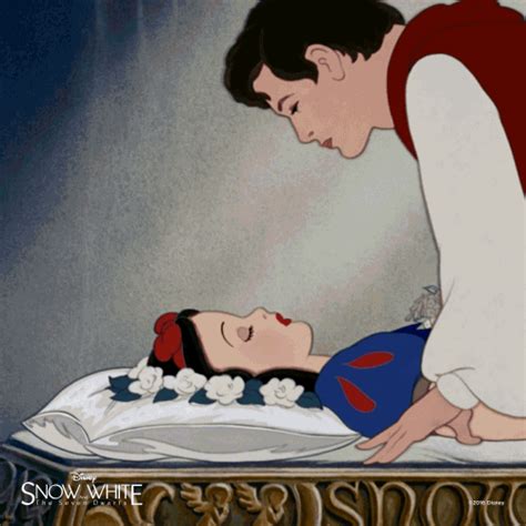 snow white and prince sleeping on the bed