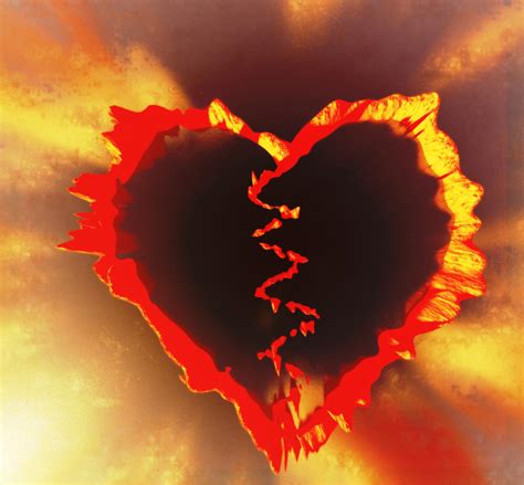 Broken Flaming Heart By Aneikhaar On Deviantart