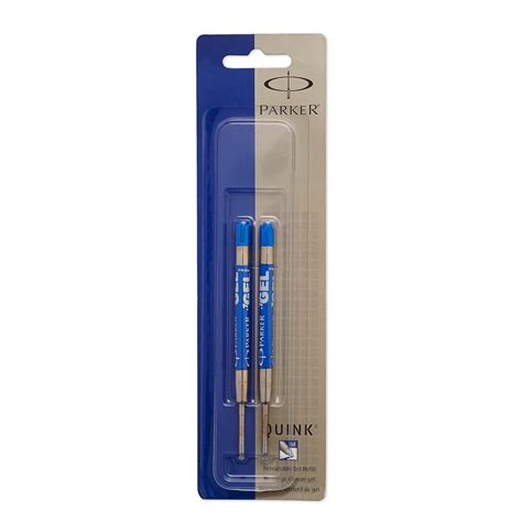 Parker Quink Ballpoint Pen Gel Ink Refills Medium Tip Blue 2 Count