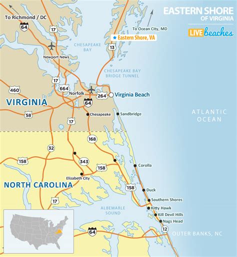 Map Of Eastern Shore Of Virginia Live Beaches
