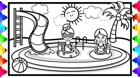 — you can quickly choose suitable pictures for your kids absolutely free of charge. How to Draw a Swimming Pool for Kids 🌈💜Pool Party🌴🌊😊 ...
