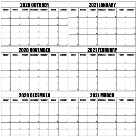 Printable Blank Fill In Monthly Calendar 2021 Calendar Printables