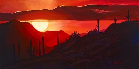 Howards Sunset By Diana Madaras Art Sunset Mountain Red Tucson