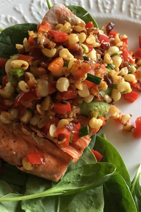 Grilled Salmon With Bacon And Corn Relish Recipe Corn Relish