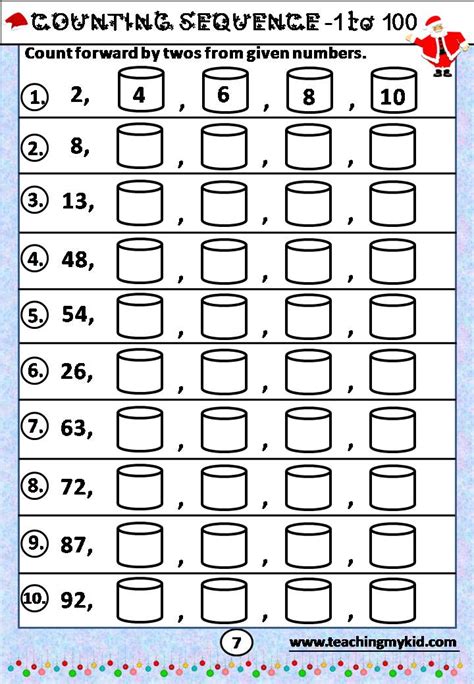 And get them to glue the number names onto the worksheets. 2nd grade math worksheets counting sequence 1-100 numbers