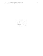 Exemplars are disease processes that fall under a larger umbrella concept. 319414132-nursing-portfolio-clinical-exemplar.pdf - Running head NURSING CLINICAL EXEMPLAR ...