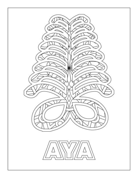 African Adinkra Symbols Coloring Page Aya 10553631 Vector Art At Vecteezy