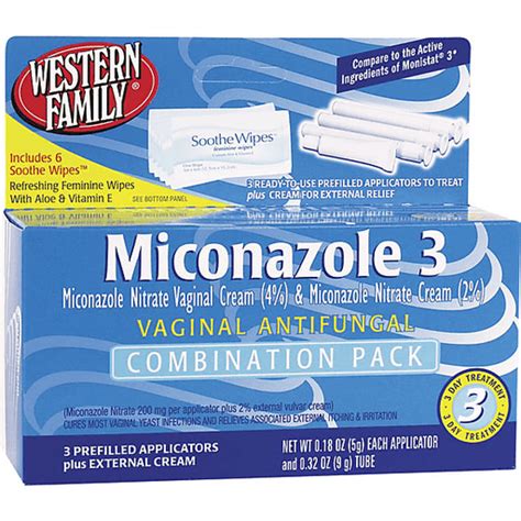 Miconazole 3 Vaginal Antifungal Combination Pack Health And Personal