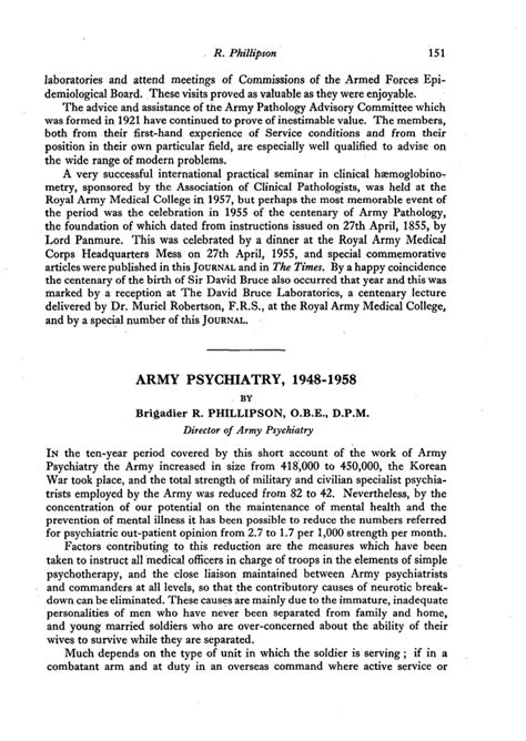 Army Psychiatry 1948 1958 Bmj Military Health