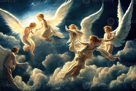Ilustración De ángeles En Cielo 21983093 Foto De Stock En Vecteezy