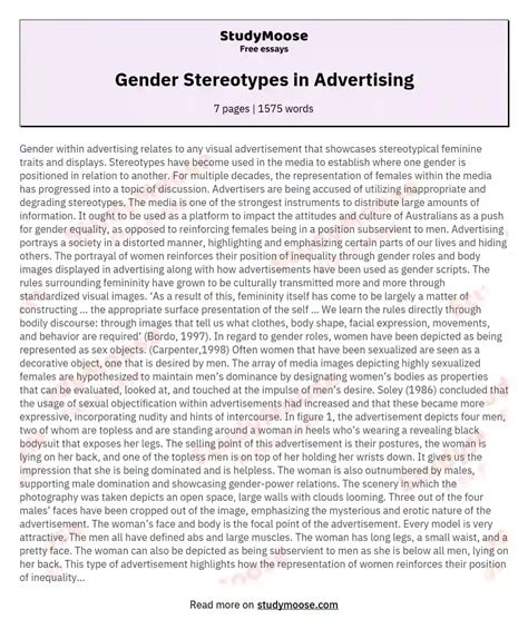 💐 Argumentative Essay On Gender Stereotypes Essays On Gender