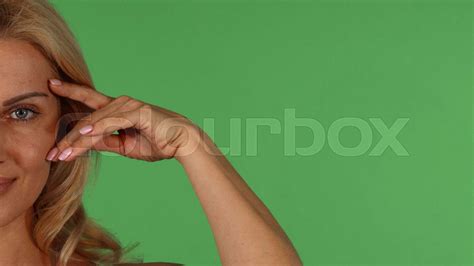 Shot Of A Half Of Face Of Gorgeous Mature Woman Stock Image Colourbox