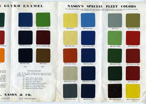 1920s Brochure Paint Chart Nasons Auto Colors Sf Ca Ebay Color