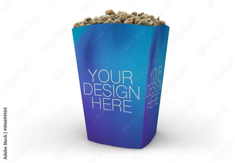 3d Popcorn Box Mockup Stock Template Adobe Stock