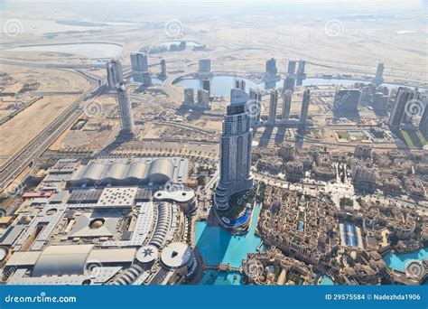 Aerial View Of Downtown Dubai Editorial Stock Image Image Of Asia