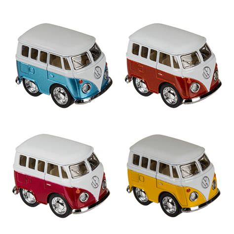 Volkswagen Campervan Little Van Diecast Toy Model Pull Back And Watch