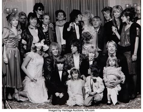 Ronnie And Jo Wood Wedding Party Portrait Featuring Rod Stewart Lot