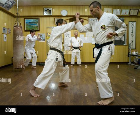 Karate Training At The Dojo Of Karate Master Toshimitsu Arakaki In