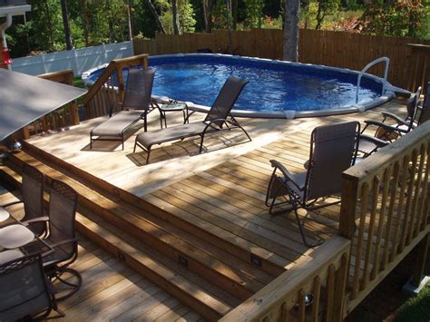 Above Ground Pool With Deck Dont Have The Space For A Large Pool