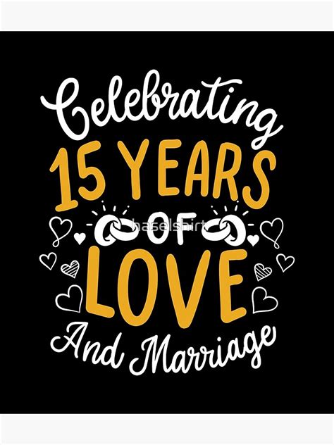 Póster 15 ° Aniversario De Bodas 15 Años De Amor Y Matrimonio De
