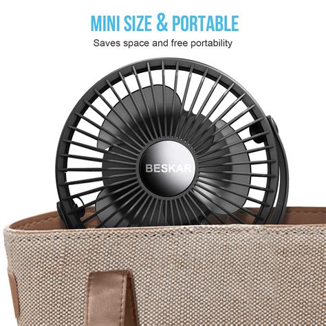 Beskar Usb Powered Clip On Fan Inch Portable Fan With Cord Speeds Strong Airflow Small