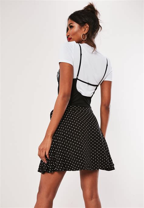 Black Polka Dot Wrap Mini Skirt Missguided