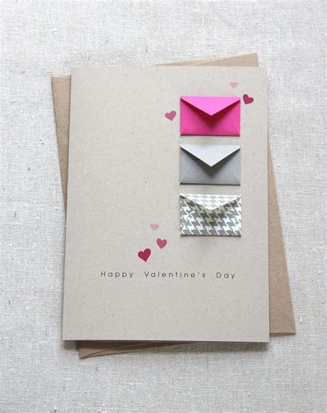 Handmade Greeting Card With Mini Envelopes Valentines Diy