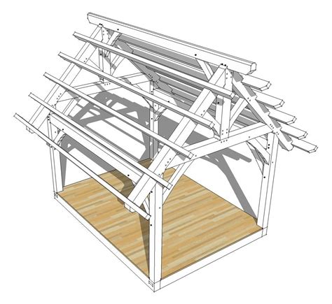 12x16 King Post Truss Plan Timber Frame Hq