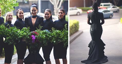 So, if you're after a wedding dress with an air of fantasy, look for a design with. Bride Breaks Tradition And Gets Married In Black Wedding ...