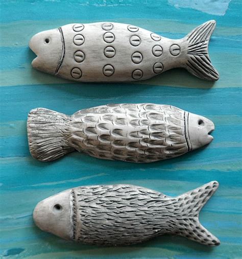 Now Sold Three Fish Clay Fish Ceramic Fish Sculpture Clay