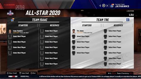 Nba 2k20 Myleague Career All Star Draft Youtube