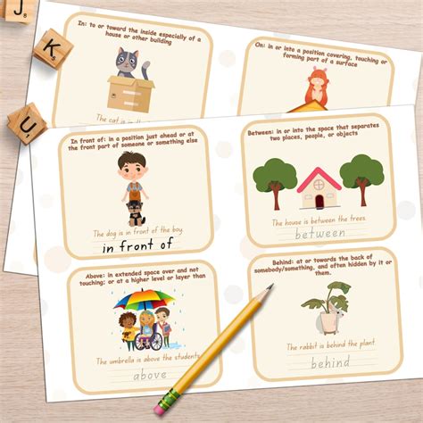 Interactive Preposition Activity Prepositions Flashcards Etsy