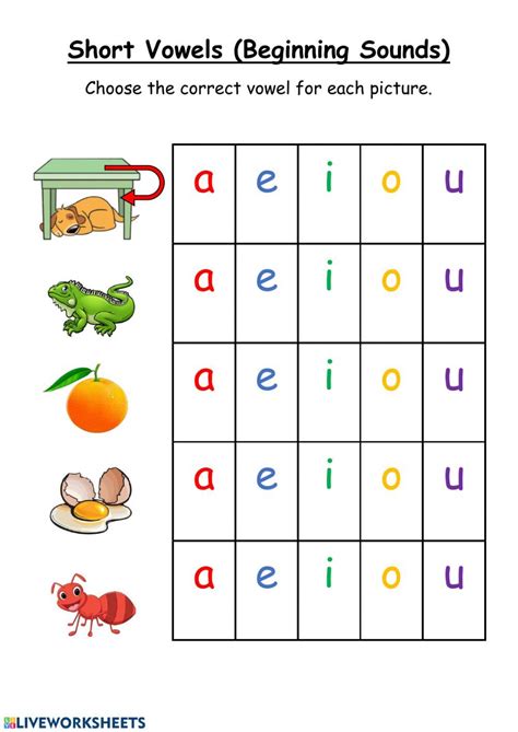 Beginning Sounds Vowels Worksheet Fun Worksheets For Kids Beginning