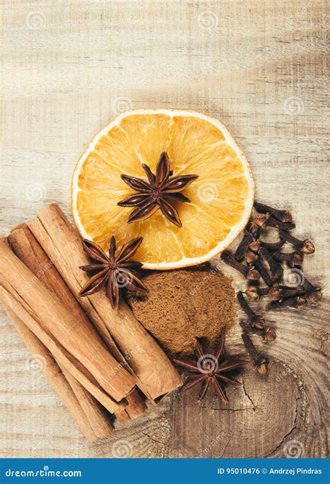 Warming Spices Cinnamon Star Anise Cloves Stock Photo Image Of