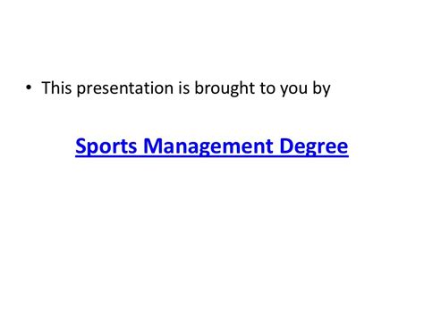 Sports Management Degree