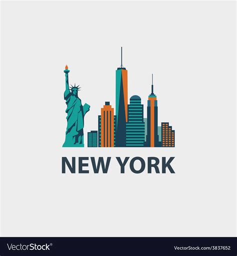 New York City Architecture Retro Royalty Free Vector Image