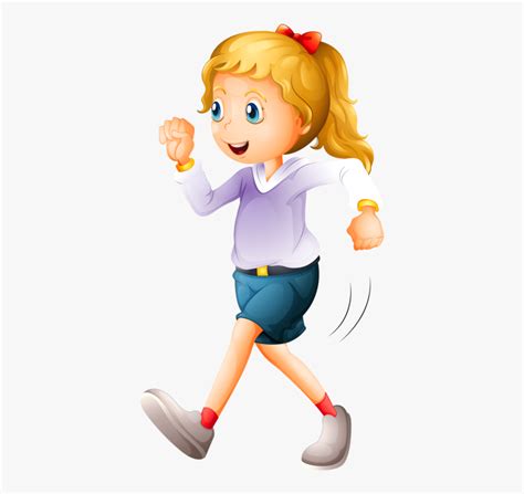 Cartoon Girl Walking Clip Art