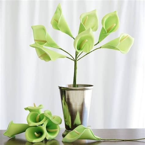 Buy Bushes Pcs Lime Artificial Calla Lilies Flowers