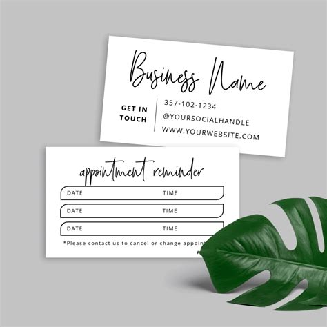 Appointment Card Template Diy Customer Booking Card Corjl Design