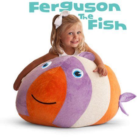 It has a zipper closure that will allow extra beans to be added to the chair. This child's bean bag chair is named Ferguson the Fish and ...